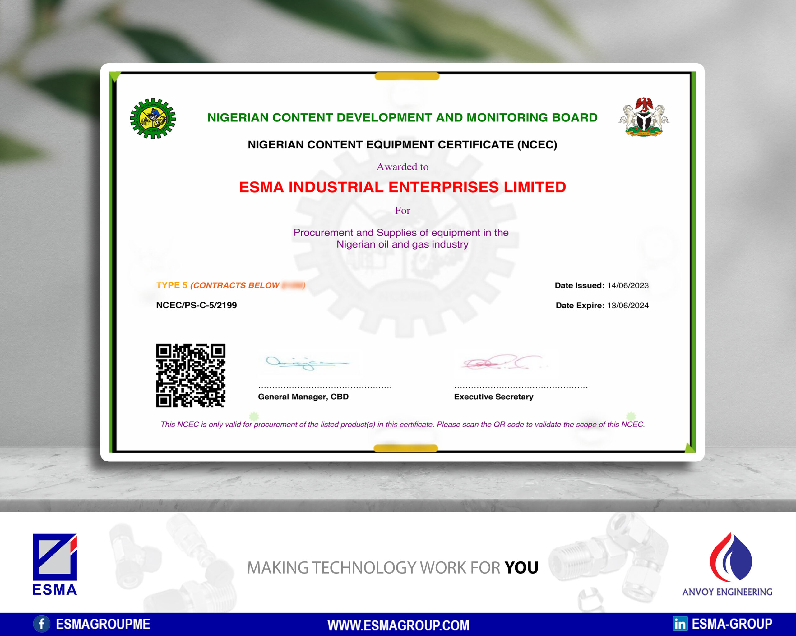 ESMA Group Nigeria- (NCES Certified)